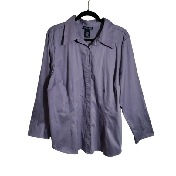 Venezia Woman's Purple Long Sleeve Button Front Blouse Plus Size 18/20 - Picture 1 of 6